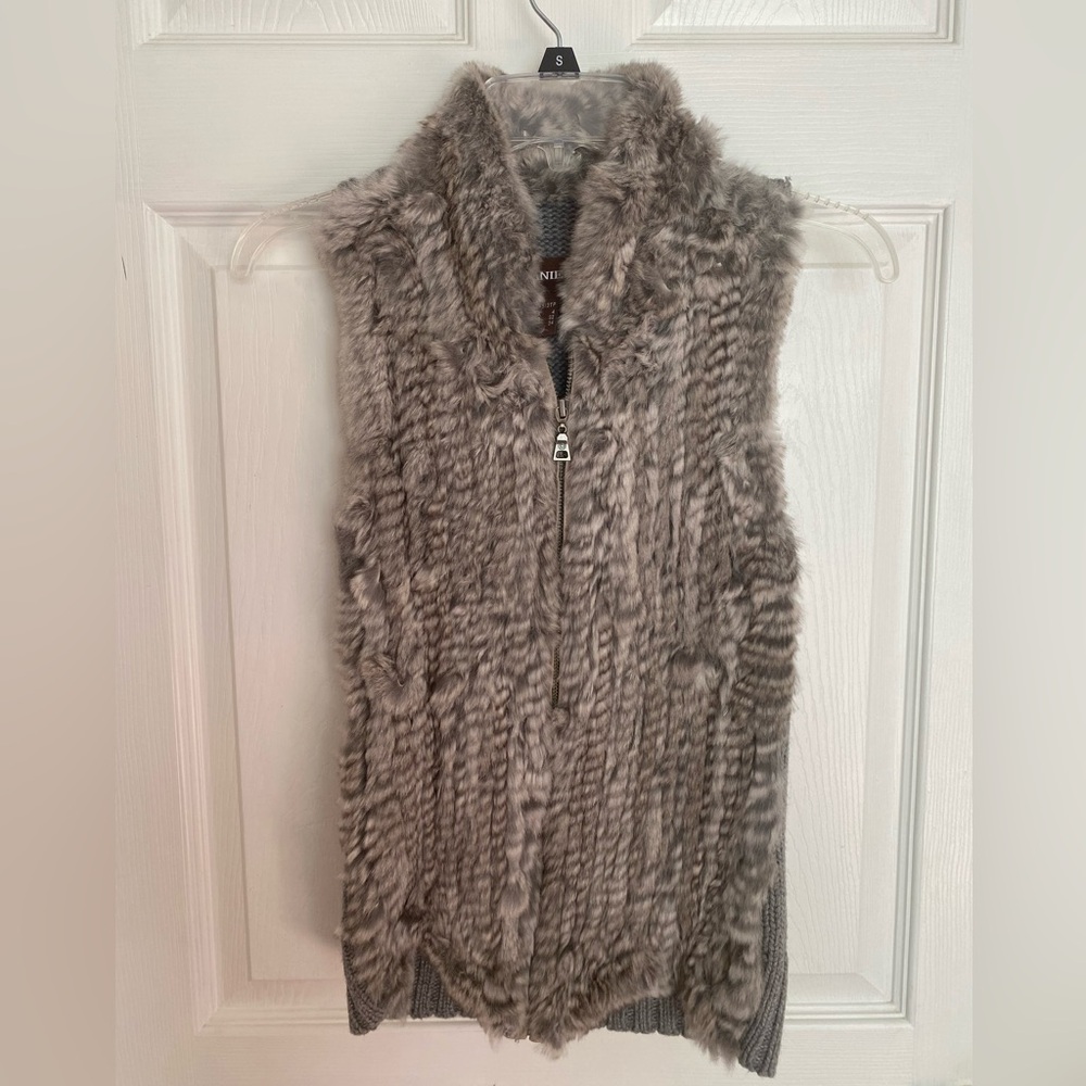 Danier Gray Rabbit fur Vest